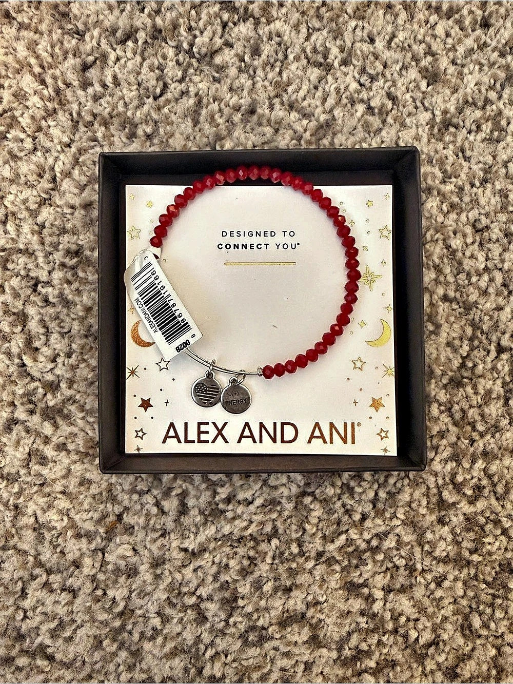 Alex and Ani Red Beaded Charm Bracelet NWT